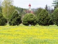 Věž kostela v Hlubokých Mašůvkách